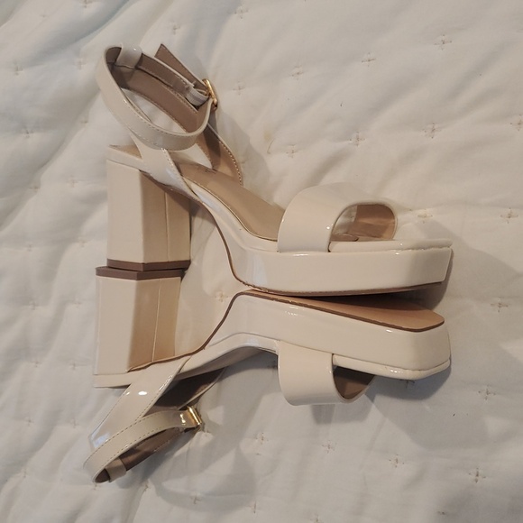 NWT RACHEL ZOE Beige Block Heel Square Toe Strappy Sandals size 9.5 - Picture 6 of 7